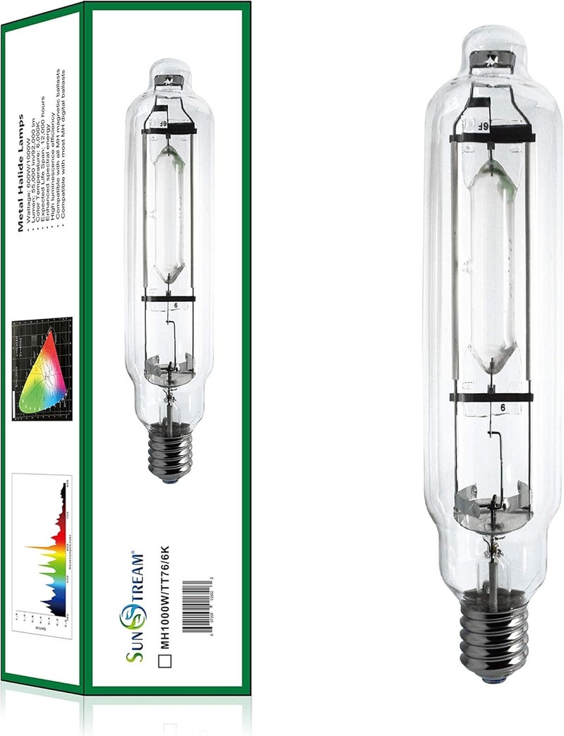 SunStream 1000W SE MH Grow Light Bulb Full Spectrum Double Ended High Pressure Sodium Bulb for Indoor Gardening, Greenhouse, Grow Tents - Image 1